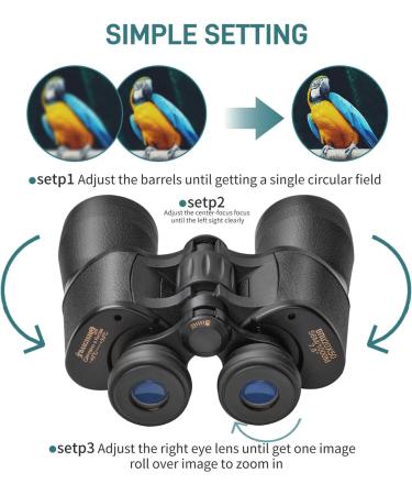 20x50 Waterproof Binoculars for Adults with BAK4 Prism Lens - Ideal for Outdoor Sports, Concerts, and Bird Watching - Buy Online on GoSupps.com