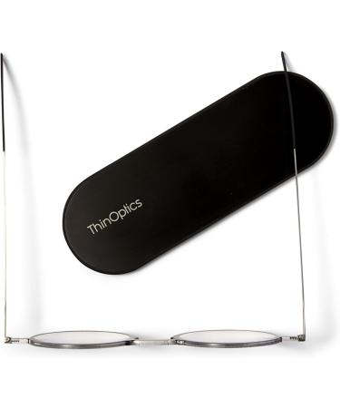 ThinOptics Manhattan Reading Glasses | Milano Aluminum Magnetic Housing | Round Black Frames | 2.50 Strength | Stylish & Portable - Buy Online on GoSupps.com