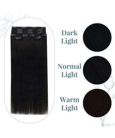 Runature 55cm Real Hair Extensions - Clip-In Remy Hair Natural Black Brown 120g 7 Pcs for Effortless Volume - Buy Online on GoSupps.com