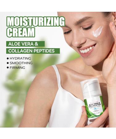 Aloe Vera Moisturizer Facial Cream Firming Anti-Wrinkle Cream with Aloe Vera and Collagen Peptides For dry rough taut skin firming and moisturizing sagging skin 1.7 Fl Oz - Buy Online on GoSupps.com