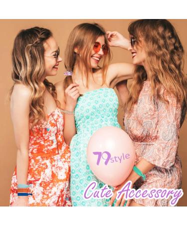 79Style 60Pcs No Crease Elastic Hair Ties - Colorful Ouchless Ribbon & Black Ponytail Holders for Women & Girls - Buy Online on GoSupps.com