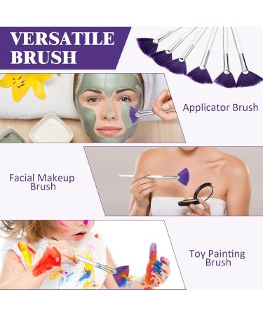 6 Pieces Fan Mask Brushes Soft Fan Facial Mask Applicator Tools Brush Makeup Brushes Cosmetic Tools with Handle for Peel Mask Makeup Women Girls (Purple Hair) - Buy Online on GoSupps.com