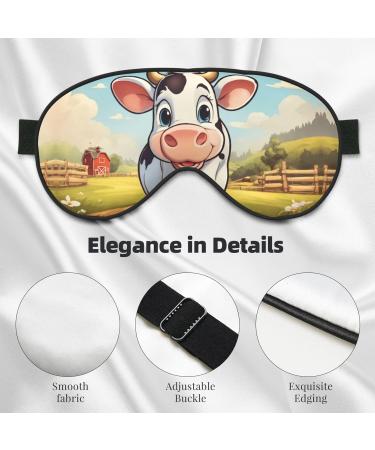 Cartoon Milk Cow Print Unisex Sleep Mask | Double-Sided Eye Mask for Sound Sleep & Skin Care - Buy Online on GoSupps.com