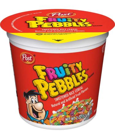 Post Fruity PEBBLES Breakfast Cereal Portable Individual Cereal Cups To Go Gluten Free Cereal 2.0-Ounce (Pack of 12) (PP-GRCE33476) - Buy Online on GoSupps.com