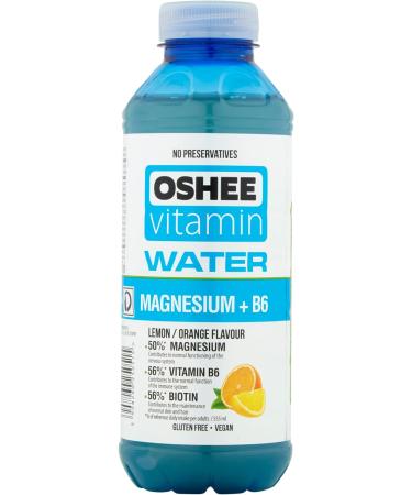 Oshee Vitamin Water with Lemon & Orange Flavour 555ml (Pack of 6) Magnesium Niacin Pantothenic Acid Vitamin B6 Folic Acid Biotin Vitamin B12 Multipack - Buy Online on GoSupps.com
