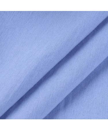 Women's Casual Cotton Linen Maxi Dress - Solid Long Sleeve Shift Dress with Side Split and Button Closure in Blue (X-Large) - Buy Online on GoSupps.com