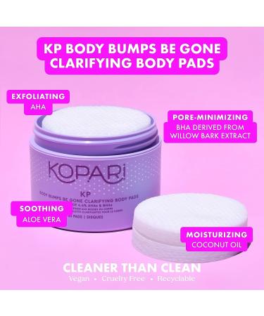 Kopari KP Body Bumps Be Gone Clarifying Body Pads | 4.4% AHAs & BHAs | Reduces Pores, Bumps, Dark Spots | Smooths Skin Texture | Vegan & Cruelty-Free - Buy Online on GoSupps.com