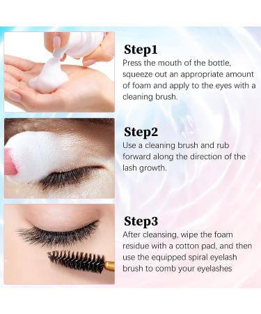 Lash Shampoo Kit for Lash Extensions - 50ml Mousse Cleanser with Rinse Bottle, Brushes, and Eye Patches - Paraben & Sulfate Free Eyelash Extension Cleanser for Salon & Home Use - Buy Online on GoSupps.com