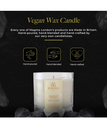 Magma London Bouquet Blanc and Bergamot Vegan Wax Candle - 50 Hours Burn Time | Long Lasting Fragrance - 38cl - Buy Online on GoSupps.com