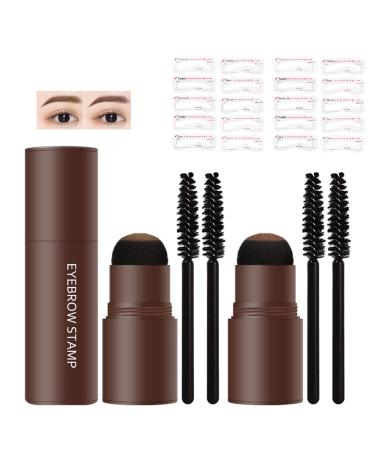 LXZJJM Eyebrow Stamp Stencil Kit - Long-lasting Smudge-free Brow Makeup | Natural and Smooth Texture | Multifunctional | Includes 10 Brow Shapes & Stamps | Reusable eyebrow stencils (01+02)