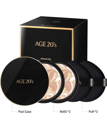 AGE 20's Signature Intense Cover SPF 50+ Refill #21 Light Beige (14g x 2ea) Essence Cushion Foundation Sunscreen Makeup - Buy Online on GoSupps.com