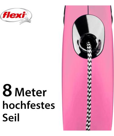 Flexi New CLASSIC Rope Leash - 8m Pink | Durable & Stylish Pet Accessory for International Shipping - Buy Online on GoSupps.com