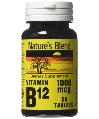 Nature's Blend Vitamin B12 Tablets 1000 mcg 50 Tabs - Buy Online on GoSupps.com