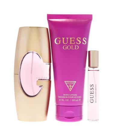 Guess Guess Gold Women 3 Pc Gift Set 2.5oz EDP Spray 0.5oz Travel Spray 6.7oz Body Lotion 1 Count (Pack of 1) - Buy Online on GoSupps.com
