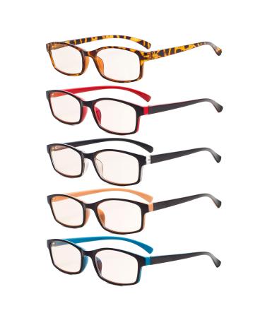 Eyekepper 5 Pairs Comfort Computer Reading Glasses for Women Men Blue Light Blocking Readers +2.75 +2.75 Blue Light Blocking-b40-5 Pairs