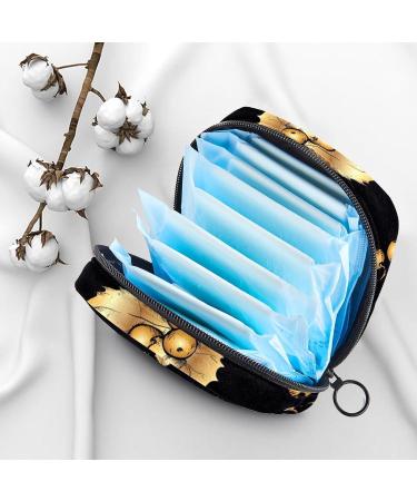 MUOOUM Sanitary Napkin Storage Bag - Golden Christmas Holly Berry Design - Menstrual Cup Pouch - Portable Menstrual Pads Storage Bag - Feminine Menstruation First Period Bag for Teen Girls & Women - Buy Online on GoSupps.com