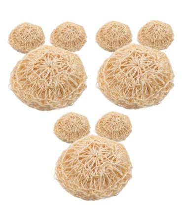 Housoutil 9 Pcs Cleaning Bath Ball Exfoliating Portable Tub Cleaning Bath Shower Ball Travel Portable Bubbles Shower Balls Esponja para Ba arse Shower Supplies Loofa Sisal Body Mesh Ball