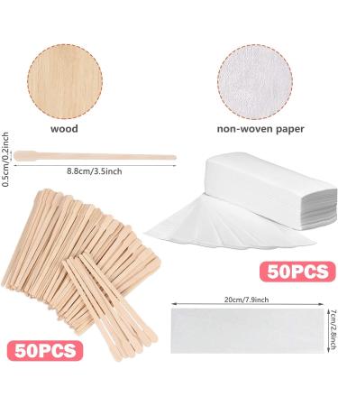 100pcs Waxing Kit Wax Strips Paper Hair Removal Waxing Non Woven Wax Paper Waxing Kit Paper Applicator Sticks Wooden Wax Strips Wax Sticks for Waxing Wooden for Body Legs Face Hair Removal - Buy Online on GoSupps.com