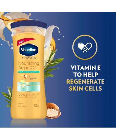 Vaseline Intensive Care Nourishing Argan Oil Lotion 400ml - 72h Protection for All Skin Types - Shop Internationally - Buy Online on GoSupps.com