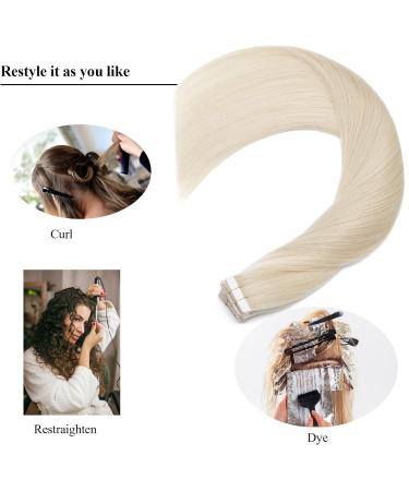 Rich Choices Tape Extensions - Real Hair 10 Pieces 20g 35cm Remy Hair - #70 White Bleach for Seamless Volume - Buy Online on GoSupps.com