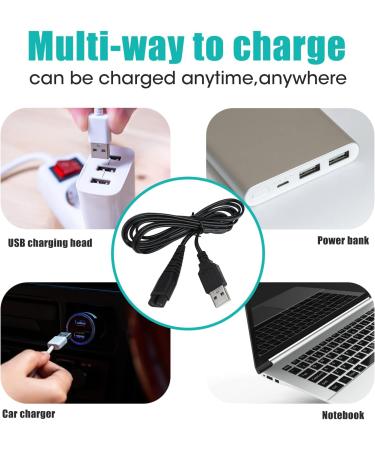 Hatteker USB Shaver Charger Cable - 1.5M Replacement Charging Lead for RFC-588 RFC-598 RFC-690 RFC-692 RFC-696 RSCX-9598 RSCX-7568 - Buy Online on GoSupps.com