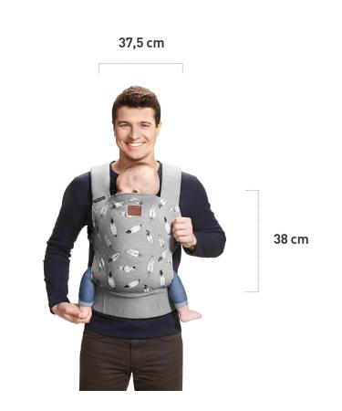 Ergonomic Children's Power Baby Carrier Milo - Back & Belly Carrier for Infants & Toddlers | Lightweight Cotton Gray 3 Months to 20 kg - Buy Online on GoSupps.com