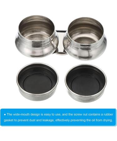 Stainless Steel Patikil Palette Cups - 3.5 x 1.8 Paint Pot Container with Lid and Clip for Oil Painting - Silver - Buy Online on GoSupps.com