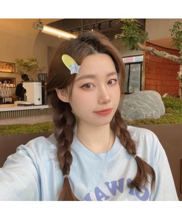 amangul Small-fresh Hair Clip for Hot Girls Stero Star Shape Hair Barrettes Candy Color Ponytail Hair Barrettes for Teens Girls(Green Star) - Buy Online on GoSupps.com