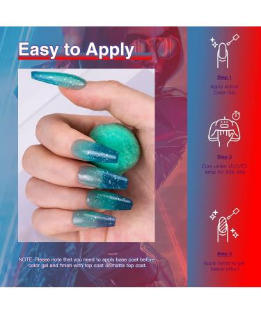 6-Piece AUBSS Colour Changing Gel Nail Polish Set - Thermal Mood Chameleon Soak Off UV Gel Nail Kit - Perfect Home DIY Gift for Women - Buy Online on GoSupps.com
