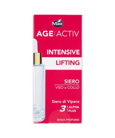 Matt Matt AGEACTIV Intensive Lifting Face and Neck Serum with Viper Serum 3-Alpha Plus Lifting Effect Rels Wrinkles for Younger-Looking Skin Fragrance-Free 30 ml