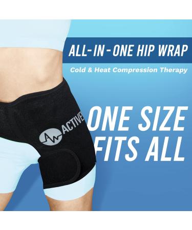 ActiveWrap Hip Ice Pack Wrap - 10x10 Inch Reusable Ice Pack for Hip Pain Relief & Recovery | Hot & Cold Therapy for Strains & Tightness - Buy Online on GoSupps.com