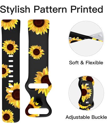 Ouwegaga Compatible Fitbit Charge 5 Bands for Women - Small Black Sunflower - Buy Online on GoSupps.com