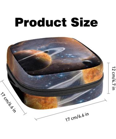 Galaxy Space Planets Menstrual Pad Bag & Cup Holder - Portable Zippered Design for Teens & Women - Buy Online on GoSupps.com