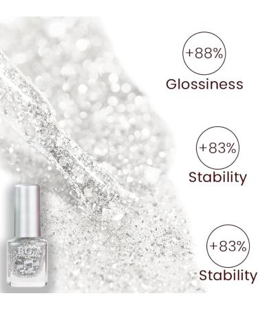 Glitter Silver Nail Polish Metallic Quick Dry Long Lasting Shimmer Sparkle Metal Effect Nail Varnish No UV Needed Nail Art Polish Gifts for Women Girls DIY Nail Art Manicure Home - Buy Online on GoSupps.com