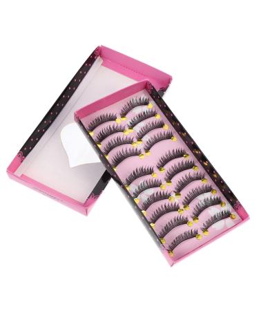 FOMIYES 10 Pairs Fake eyelashes False Eyelashes Makeup Eyelashes False Lashes Dense Eyelashes Long Eyelashes Natural Eyelashes Faux Lashes girl Miss artificial fiber