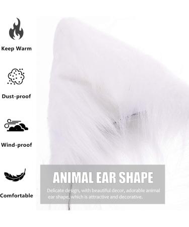 Lurrose Cat Fox Faux Fur Ears Headband Fluffy Animal Ears Headband Fox Ear Hairband Party Masquerade Headdress for Women White - Buy Online on GoSupps.com