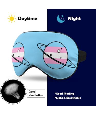 Transgender Flag Planet Sleep Mask - Adjustable Strap Eye Cover for Sleeping, Blocking Light - Unisex Night Travel Blindfold - Buy Online on GoSupps.com