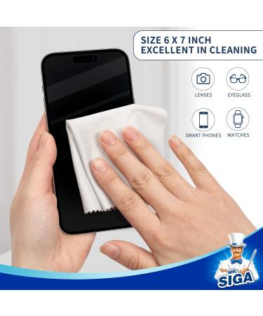 MR.SIGA Premium Microfiber Cleaning Cloths - 3 Pack Navy & Gray 16x16 & 6x7 for Eyeglasses TV Screens Tablets & Silver Porcelain - Buy Online on GoSupps.com