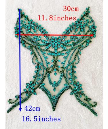 Handmade Rhinestones Lace Applique Sew on Beads Sequins Trim Patches - Black - Buy Online on GoSupps.com