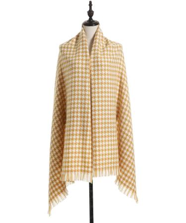 Ladies Cotton Scarf - Elegant Yellow Triangle Wrap | Autumn Winter Hood Scarf - One Size Turban for Women - Buy Online on GoSupps.com
