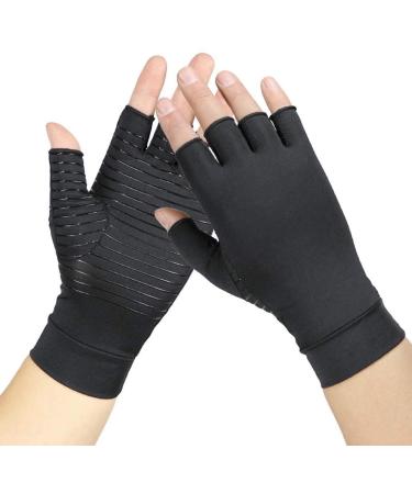Compression Gloves Copper Arthritis Gloves for Women and Men for Pain,Rheumatoid, Swelling and Sleep (1Pair) (Black,Medium) Copperblack Medium (1 Pair)