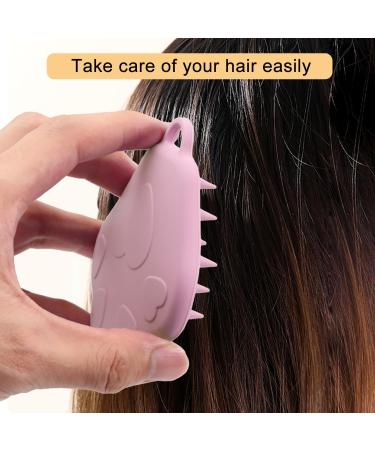 AQSQWQ Scalp Massage Brush | Silicone Shampoo Brush for Head Massage & Peeling | Wet & Dry Use | Improves Scalp Blood Flow | Pink - Buy Online on GoSupps.com