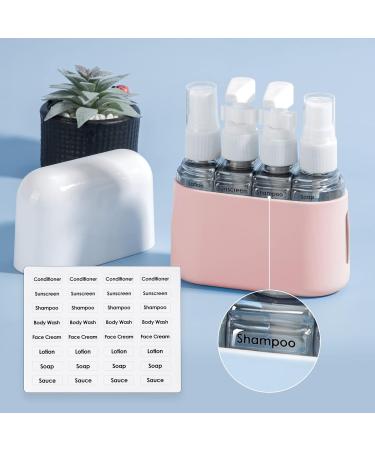 Buy Madenia Travel Bottles Set - 50ml Clear Air Travel Containers for Cosmetics - 4 Pcs with Labels & Storage Box - Pink | International Shipping Available - Buy Online on GoSupps.com
