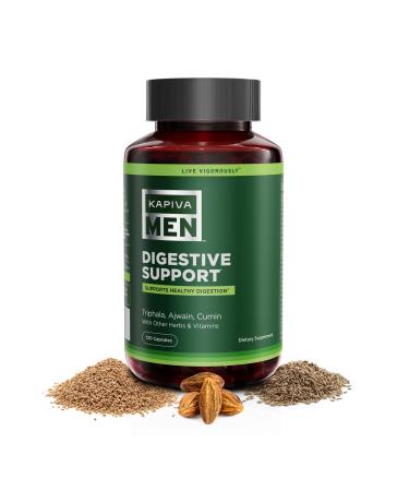 KAPIVA MEN Digestive Support Supplement with Triphala Ajwain Cumin and Other Herbs and Vitamins Supports Healthy Digestion and Gut Health 60 Day Supply 120 Capsules Digestive Support 120 Count (Pack of 1)