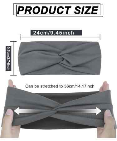 Multicoloured 6-Pack Women's Wide Elastic Hair Bands - Boho Headband Set for Yoga & Sports - Buy Online on GoSupps.com