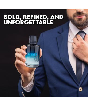 Sinner Sensual Woody Fragrance for Men | Long Lasting Cologne Aromatic Scent Eau de Parfum Natural Spray - Great Holiday Gift 3.4 Fl Oz/100 Ml - Buy Online on GoSupps.com