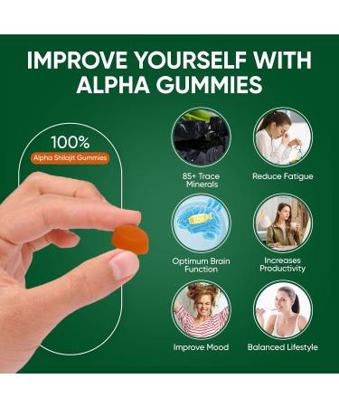 10-in-1 True Alpha Shilajit Gummies 4000mg Himalayan Alpha Gummies for Men Energy Boost Immune Support with Ashwagandha Maca Root Tongkat Ali Fulvic Acid 85+Trace Mineral No Added Sugar 60ct - Buy Online on GoSupps.com