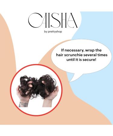 CAISHA Hairpiece Scrunchie Chloe Updos - Voluminous Wavy Synthetic Fiber (DM13cm Black G1C) for Effortless Styles - Buy Online on GoSupps.com
