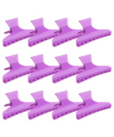 Professional Hairdresser's Purple Butterfly Hair Clips (x12)
