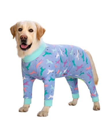 Rehabilitation suit for medium-sized and large dogs after operations breathable full cover dog body body one-piece pajamas cone-e collar alternative surgical abdominal wounds and skin protection 28 Purple
